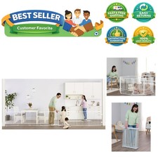 SAFETY 194-Inch Super Wide Baby Gate  Play Yard, 2-in-1 Convertible Extra Wi...