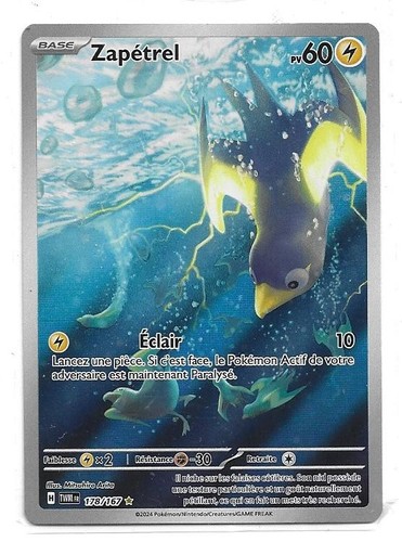 CARTE POKEMON ZAPETREL 60 PV 178/167 ECARLATE ET VIOLET MASCARADE CREPUSCULAIRE