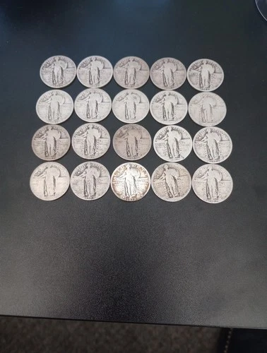 New ListingLot of 20 Standing Liberty Quarters 90% Silver Various Dates