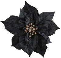artplants Deko Weihnachtsstern Samt Sinfe, Schwarz, Ø18Cm