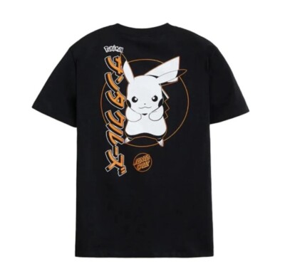 Santa Cruz Skateboards X Pokemon Shirt Pikachu Black Size Medium