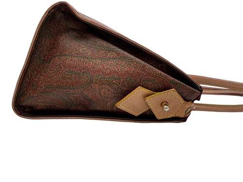 ETRO paisley 2-way shoulder crossbody bag handbag leather pvc boston zipper vtg - Picture 20 of 24