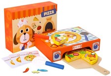 TOOKYLAND Pizza Baking Play Set - 39pcs - Wooden Pretend Food Cooking Toy, 3