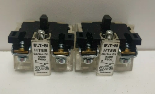 LOT OF (2) NEW OLD STOCK! EATON CUTLER-HAMMER 30.5MM CONTACT BLOCKS HT8B