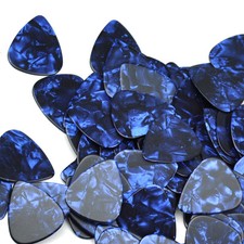Lots of 100pcs Heavy 1mm Gauge Guitar Picks Plectrums Celluloid Blue Pearl New