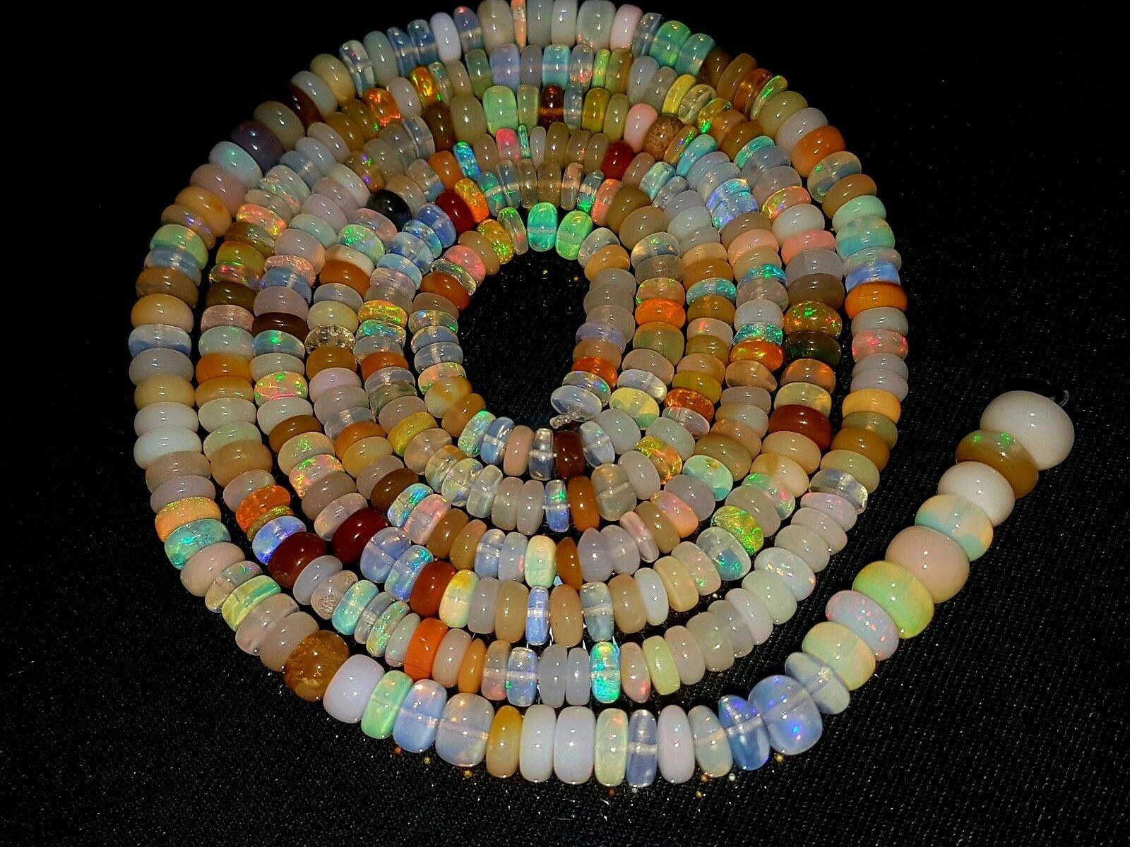 Details about / 100/% natural 1 STRAND 3 to 5 mm Genuine Ethiopian Welo Fire Opal Beads ** Q2