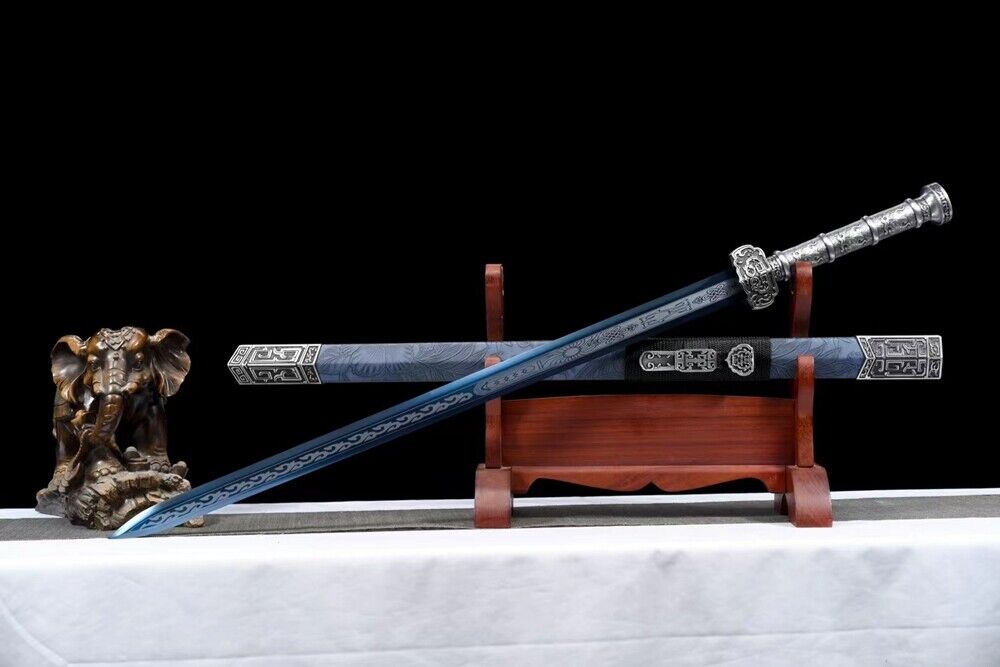 Blue Manganese Steel Battle Ready Jian Chinese KUNGFU Tai Blue Manganese Steel Battle Ready Jian Chinese KUNGFU Tai