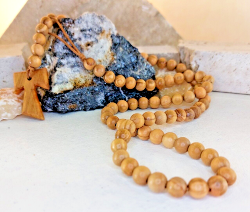 Collier Croix D'olivier En Bois 4mm - Pendentif Unisexe Noir, Neuf Sans Emballage