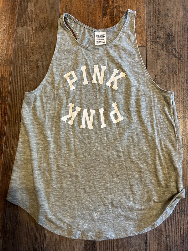 Women’s PINK olive green tank top size small