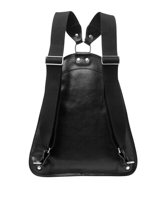 Men's Ghurka Vintage Black Leather Rucksack No. 33 Backpack New