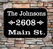 Personalized Home Address Sign Aluminum 12" x 8" Custom House Number Plaque Sign