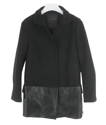 JOHN RICHMOND Coat Women's (IT) 42 Wool Blend Leather Hem Mid Length