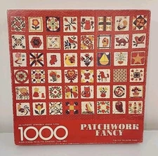 Vintage Springbok Patchwork Fancy 1000 Piece Jigsaw Large Puzzle Quilt 24"x30"