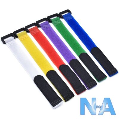 2 x Hook & Loop Buckle Strap 2cm x 20cm Multiple Colours Cables Batteries RC Pr