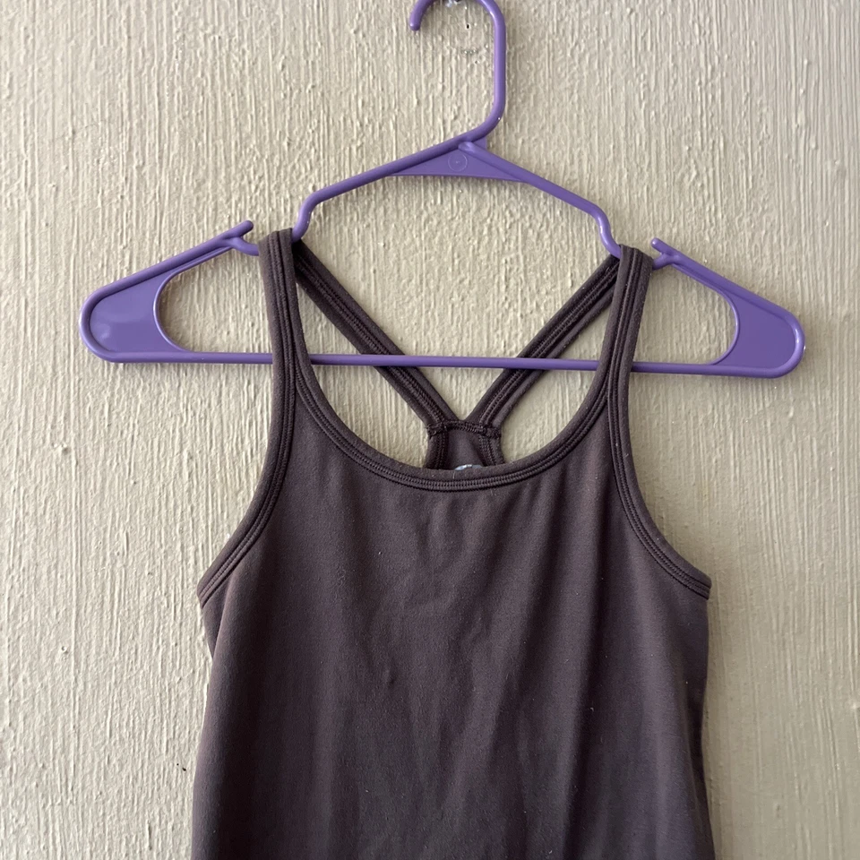 Camiseta sin mangas Prospirit espalda deportiva para mujer pequeña marrón sin mangas correr activa suave Foto 2 de 4