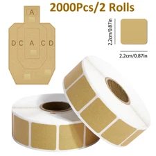 2 Rolls of 2000Pcs Action Target 7/8" Square Bullet Hole Repair Target Pasters