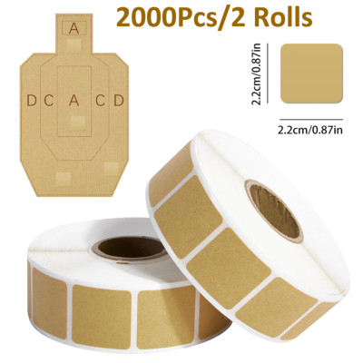 2 Rolls of 2000Pcs Action Target 7/8'' Square Bullet Hole Repair Target Pasters