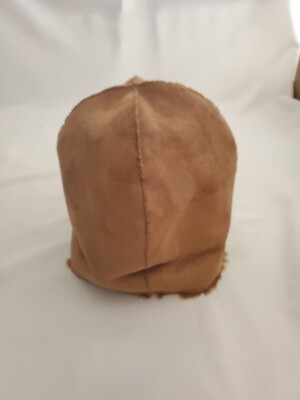 Cossack Style Faux Fur/ Swade Reversible Hat Cap Tan Cream  display picture 3