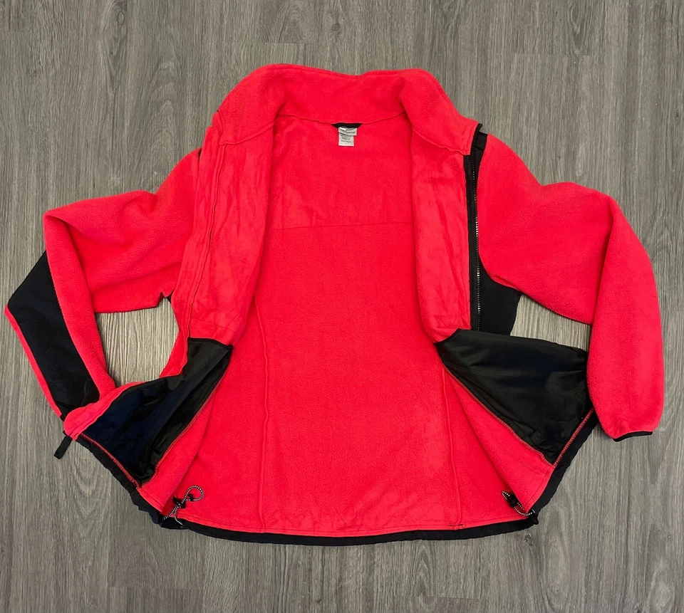 Chaqueta polar para mujer Champion C9 Target cremallera completa dos tonos roja y negra grande Foto 3 de 4