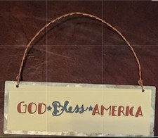 4th July Metal Hanging Sign Plaque Patriotic Independence Decor NEW