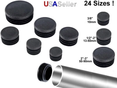 LILPARTS Plastic Black Blanking End Cap Caps Tube Pipe Inserts Plug Bung Steel Tubing Leg