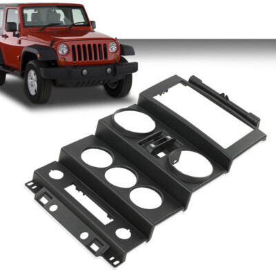 Fit For 2007-2010 Jeep Wrangler Instrument Panel Dash Center Bezel Trim Black