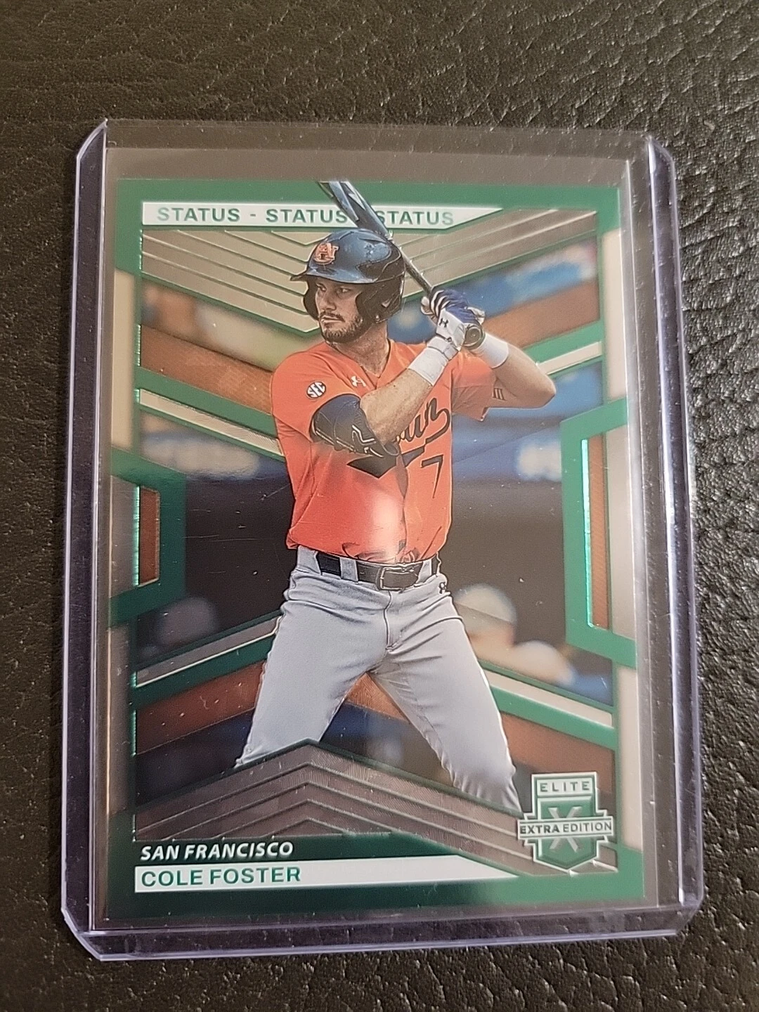 2023 Panini Elite Extra Edition Status COLE FOSTER RC Green 07/499 #36 Giants