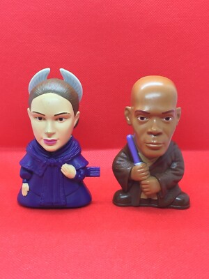 2 Star Wars Burger King Kids Meal Toys 2005 Queen Padme Amidala/Mace Windu