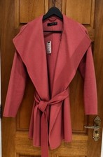 Ladies Hallhuber Rose Wood Coloured Short Coat With Belt Size 10