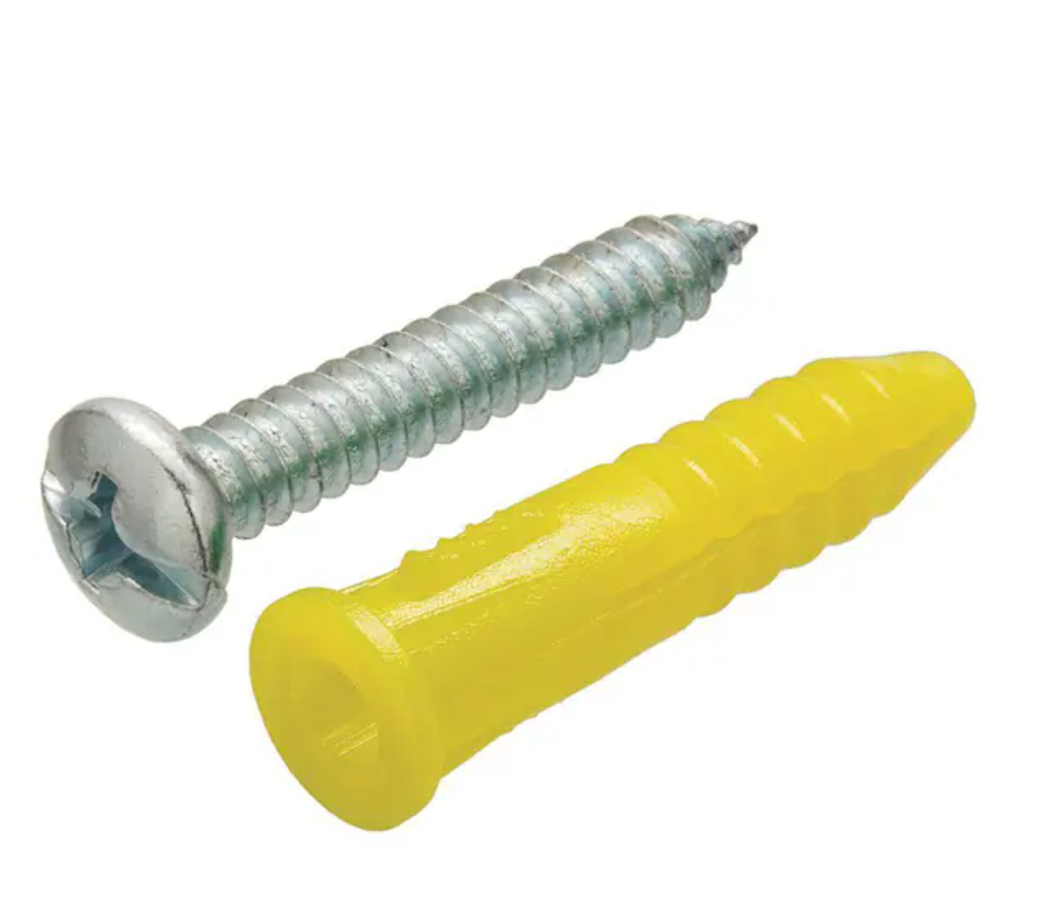 50PK Everbilt #4-6 x 7/8 in. Ribbed Plastic Drywall Anchors with