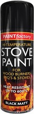 400ML Black Matt Spray Hi-Temp Stove Spray Wood Burner BBQ Chimney Aerosol Paint