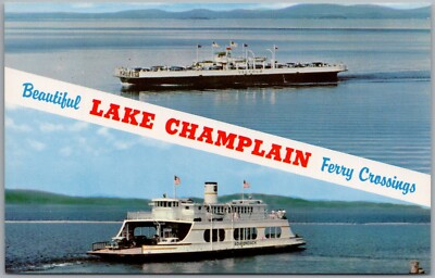 MV Valcour @ MV Adirondack Two Ferries Of Lake Champlain  Postcard T54