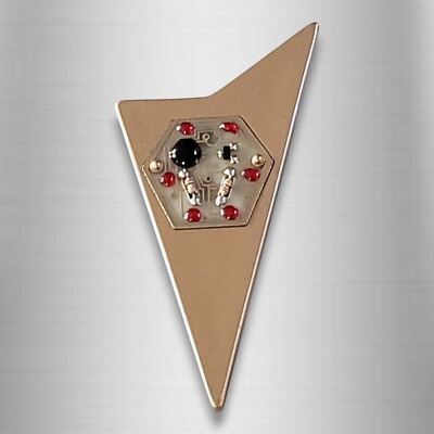 Vintage 1988 SOLIX Star Trek Gold Tone Mega Dot Digital Circuit Board Pin USA