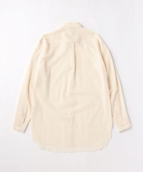AURALEE Hard Twist Finx Organdy Stripe Shirt Beige New AURALEE Hard Twist Finx Organdy Stripe Shirt Beige New
