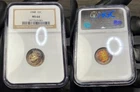 MS64 1948 10C Roosevelt Silver Dime, NGC- Vivid Rainbow Toned