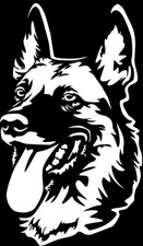 Adesivo MALINOIS - adesivo auto - sticker - testa di Malinois #41-W