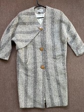 Vtg La Rossi Wool Blend Coat Full Length 80s Tapered Lagenlook M/l Size 38