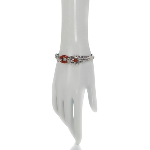 "Bracciale Drago Giada di Un Anno Giada Rossa, Rubino e Zirconia, 7-1/2" - Foto 3 di 4