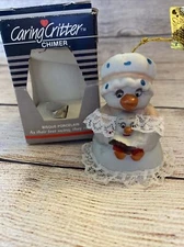 Jasco Caring Critter Chimers Bell Bisque Porcelain Christmas Ornament Goose VTG
