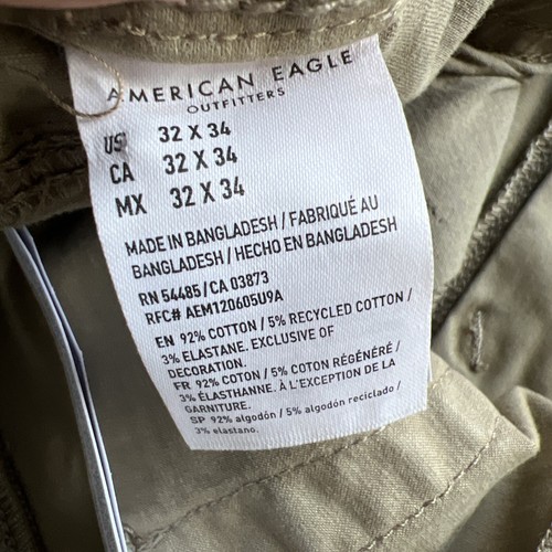 American Eagle Soft Twill Jeans Mens 32x34 Brown Skinny Fit Stretch New - Picture 18 of 20