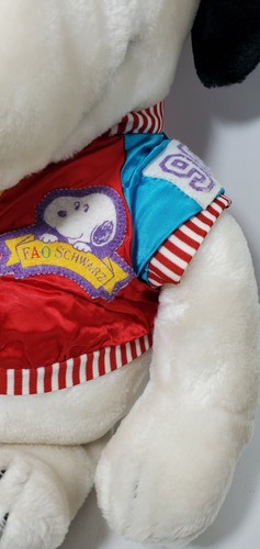 SNOOPY PLUSH 18-INCH FAO SCHWARZ 1990 WITH MULTI-COLORED JACKET & HAT - Picture 2 of 8