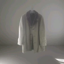 Richman Brothers Green Tweed Wool Raglan Sleeve Overcoat Vintage 