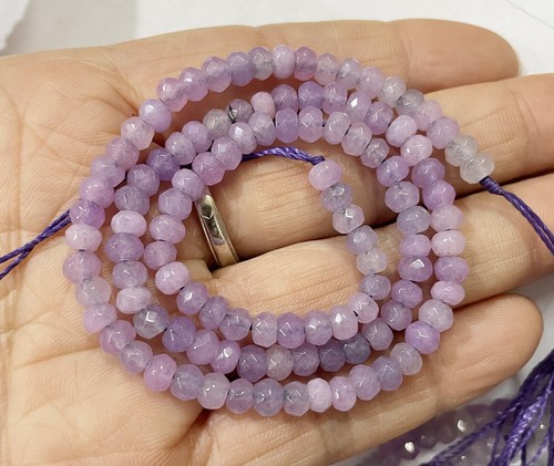 2X4mm faceted jade rondelle small beads 15.5" - Picture 13 of 56