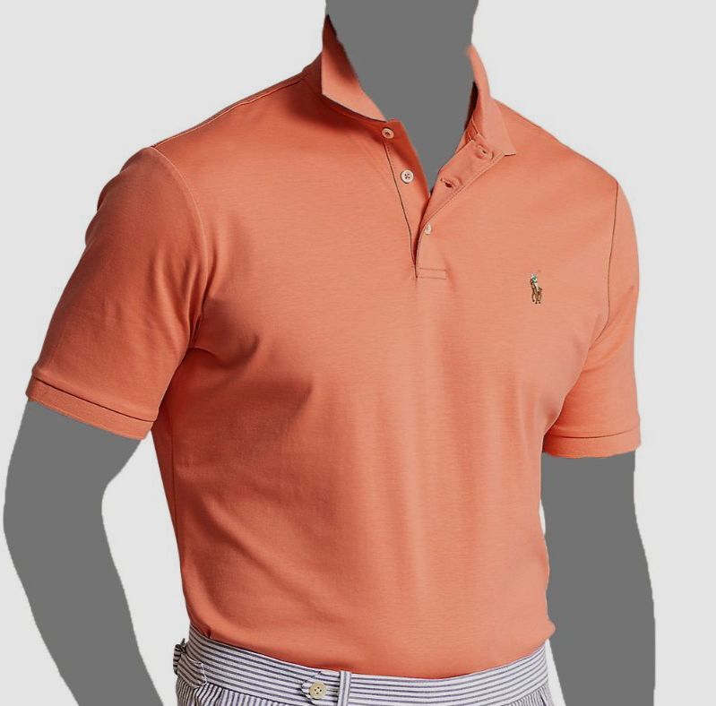 $110 Polo Ralph Lauren uomo arancione vestibilità classica pony logo camicia manica corta L