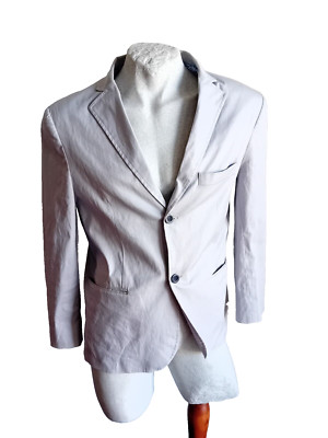 TOKUNO SHIMA Herren Jacke Slim Fit Casual Sommer Baumwolle Jacke Made Italy 50