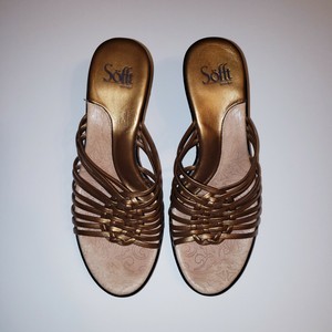 Sofft Gold Strappy Wedge Sandal | eBay