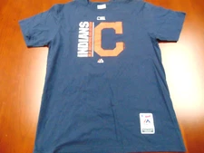 NEW MAJESTIC MLB AUTHENTIC CLEVELAND INDIANS BLUE T-SHIRT SIZE L