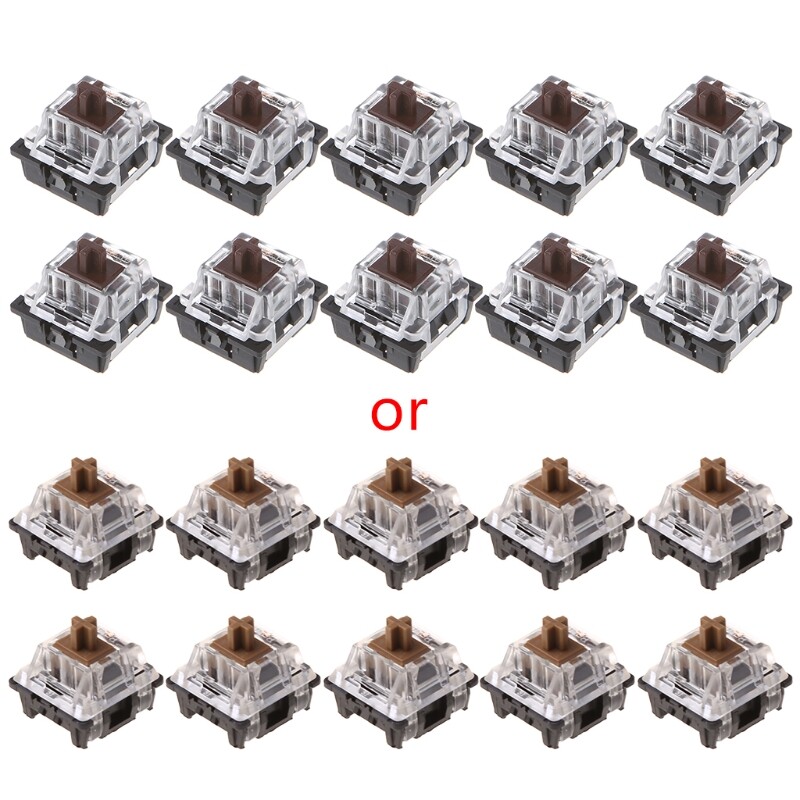 10Pcs 3 Pin KeyCaps Brown Mechanical Keyboard Switch for Cherry MX