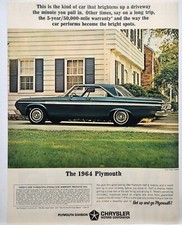 1964 Plymouth Fury Green 2 Dr Hardtop Chrysler Mcm Original Print Ad Life Mag 1964 Plymouth Fury Green 2 Dr Hardtop Chrysler Mcm Original Print Ad Life Mag