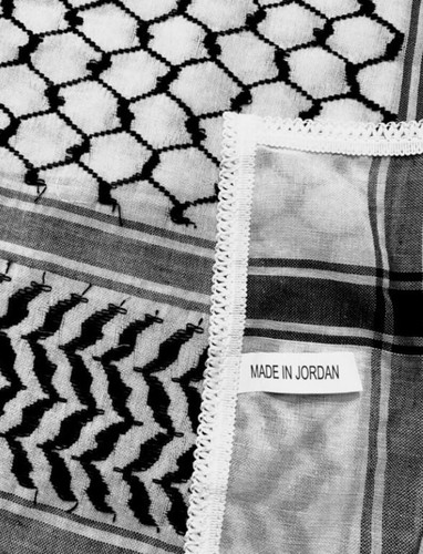 Sciarpa unica Keffiyeh nappe reali Shwal, bandana sahara arabo Kofya palestinese - Foto 4 di 5